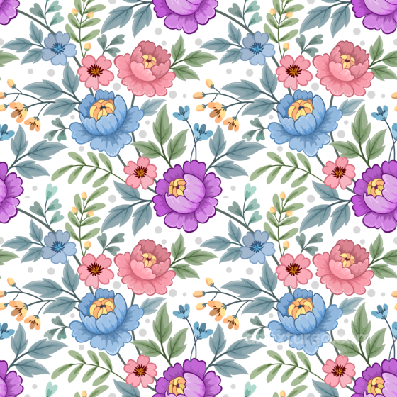 Floral Fabric Texture with Vibrant Multicolor Flowers Floral texture preview