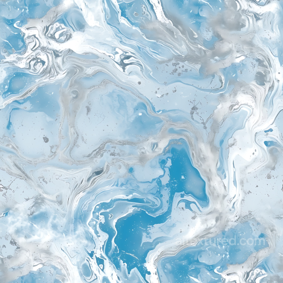 Icy Blue and Silver Polished Marble PBR Texture with Fluid Veins Marble texture preview
