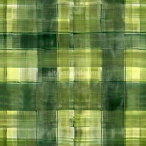 Seamless 3D PBR Texture of Soft Green Plaid Fabric Pattern