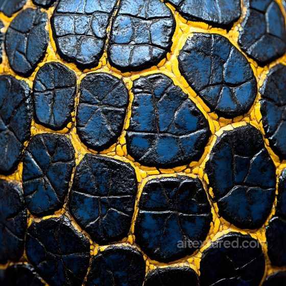Cracked Reptilian Skin Seamless Texture with Blue-Black Scales and Yellow Crevices Skin texture preview