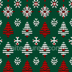 seamless Seamless 3D PBR Knitted Christmas Pattern Texture with Red and White Tree Motifs on Green Background texture 8k free download PBR