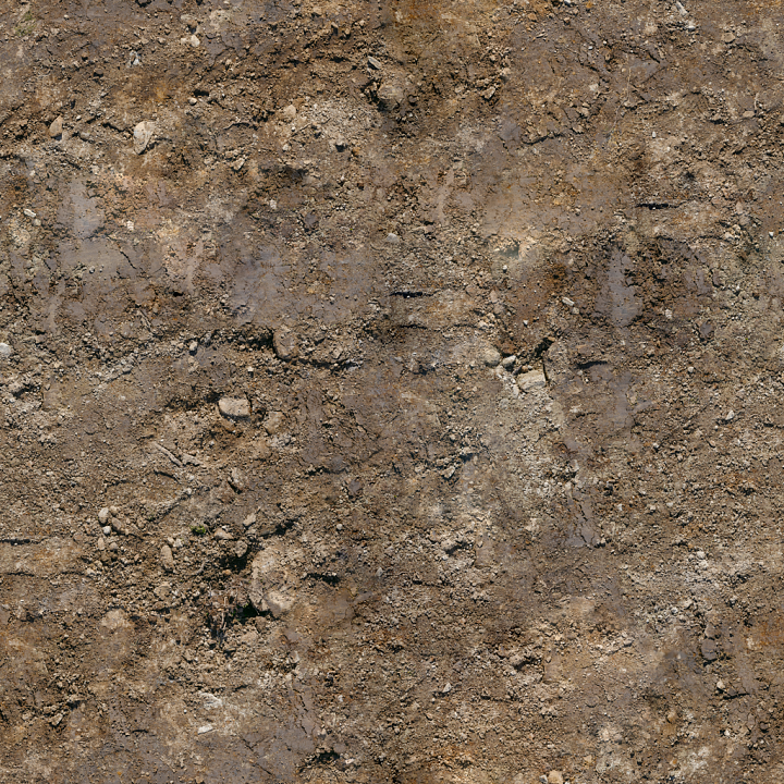 Damp Dirt Rocks - Terrain Uneven Gravel Rough Dry Damp seamless PBR texture preview
