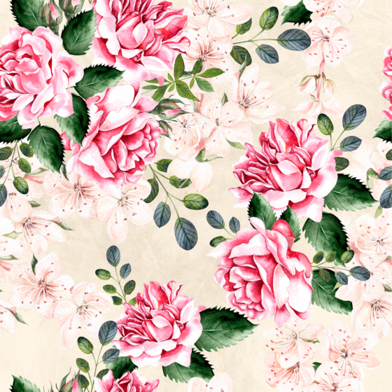 with Soft Pink Roses and Delicate Blossoms Flower texture preview