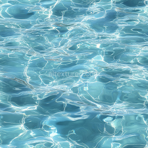 Seamless 3D PBR Texture of Clear Blue Pool Water with Dynamic Light Ripples
