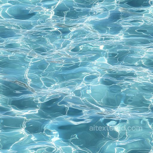 Clear Blue Pool Water Seamless Texture with Dynamic Light Ripples seamless Water PBR texture