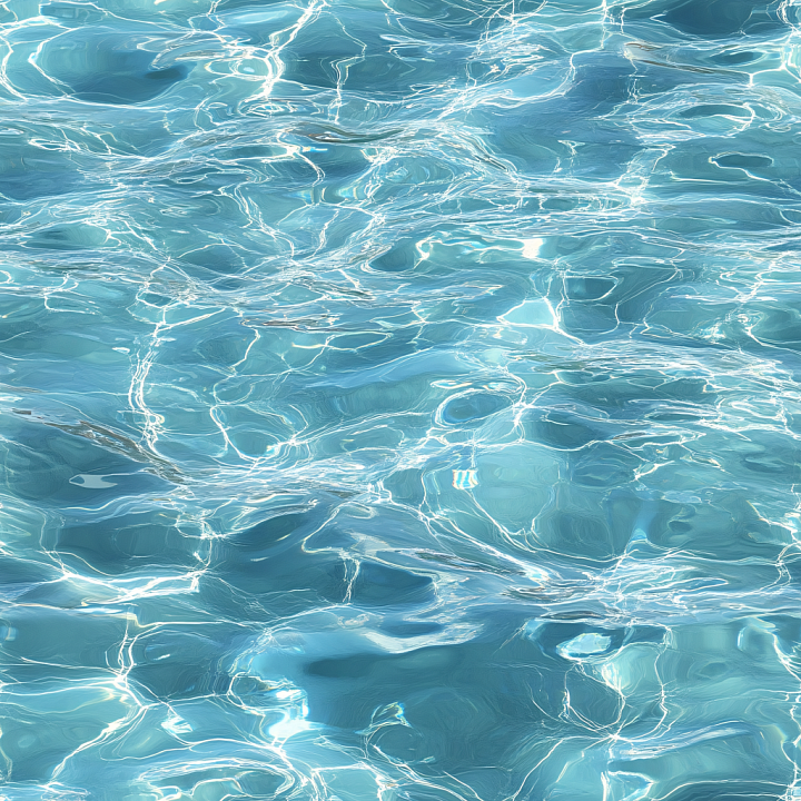 Clear Blue Pool Water with Dynamic Light Ripples seamless PBR texture preview