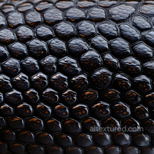 Reptile Scale Skin Texture with Glossy Black and Brown Detailing seamless Skin PBR texture