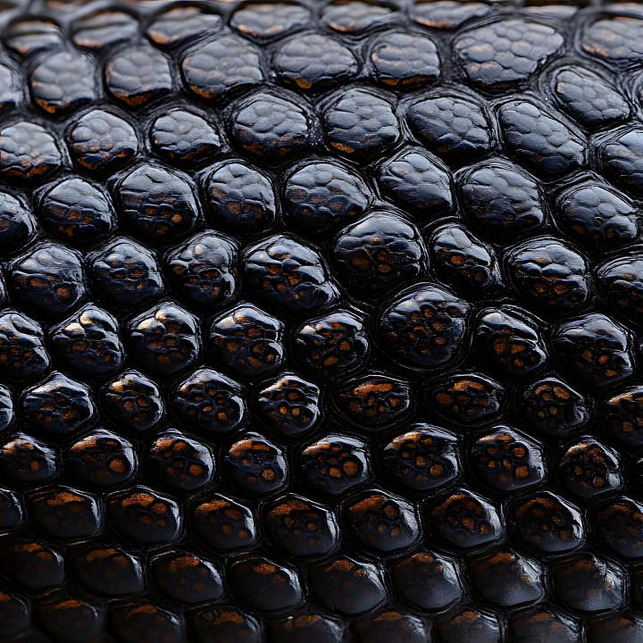 Reptile Scale Skin with Glossy Black and Brown Detailing seamless PBR texture preview