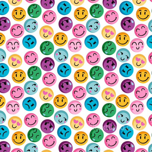 Colorful Happy Face Pattern Seamless Texture seamless Happy Face pattern PBR texture
