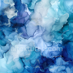 seamless Seamless 3D Alcohol Ink PBR Texture Featuring Blue and Silver Fluid Swirls and Delicate Veins texture 8k free download PBR
