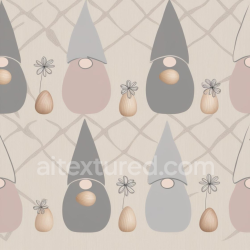 seamless Seamless 3D PBR Texture Featuring Pastel Easter Gnomes and Eggs texture 8k free download PBR
