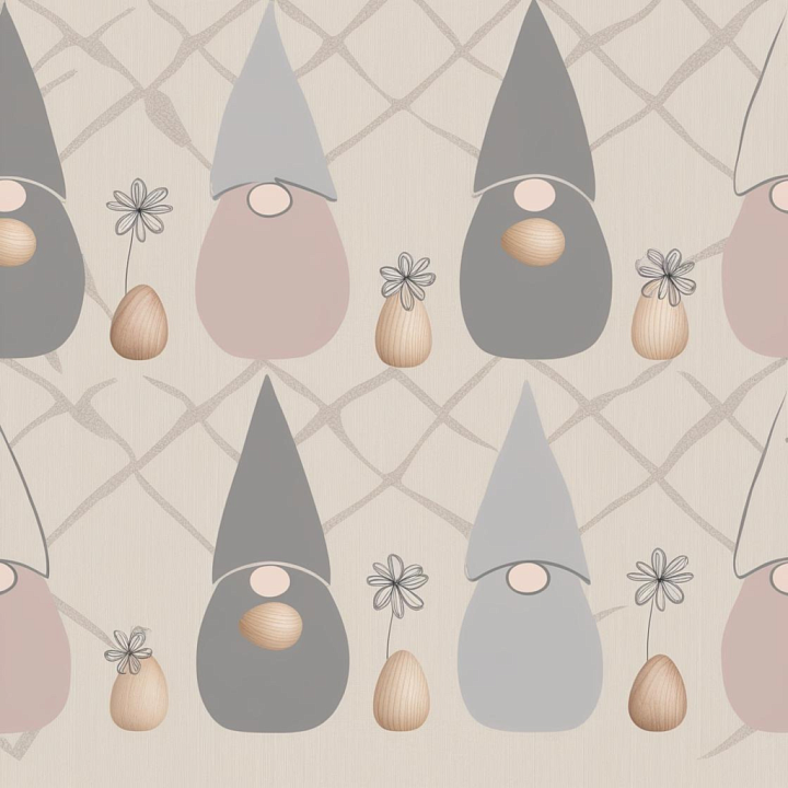 Featuring Pastel Easter Gnomes and Eggs seamless PBR texture preview