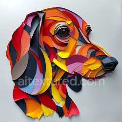 seamless Seamless 3D PBR Texture of Colorful Dachshund Origami Style Pattern texture 8k free download PBR