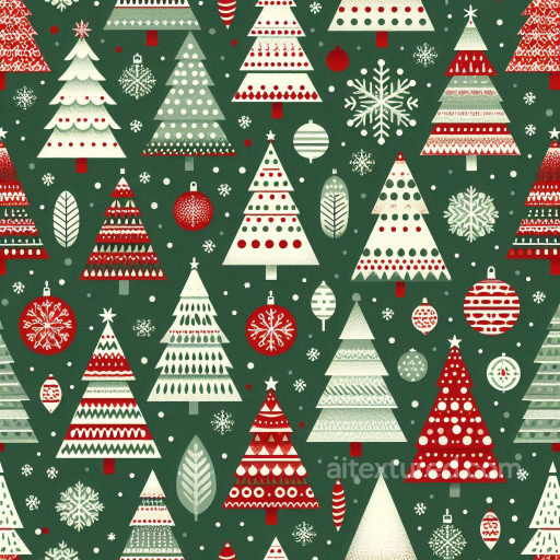 Featuring Festive Christmas Trees & Ornaments seamless All Christmas Digital paper PBR texture