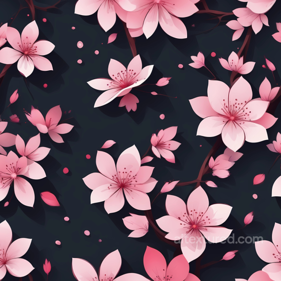 Watercolor Cherry Blossom Pattern Seamless Texture with Soft Pink Flowers Watercolor Cherry texture preview