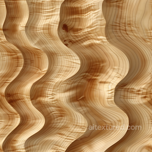 Curved Pine Wood PBR Texture with Natural Grain Patterns seamless Wood PBR texture