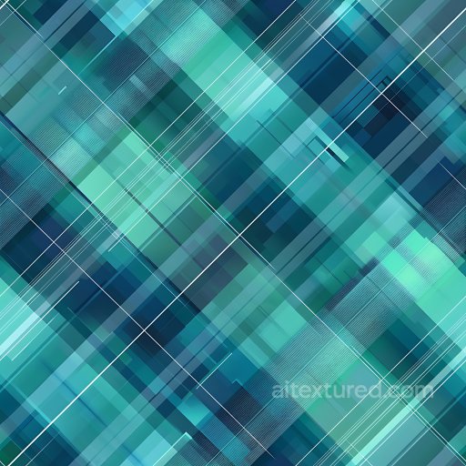Seamless 3D PBR Plaid Texture with Blue Aqua Geometric Pattern texture preview