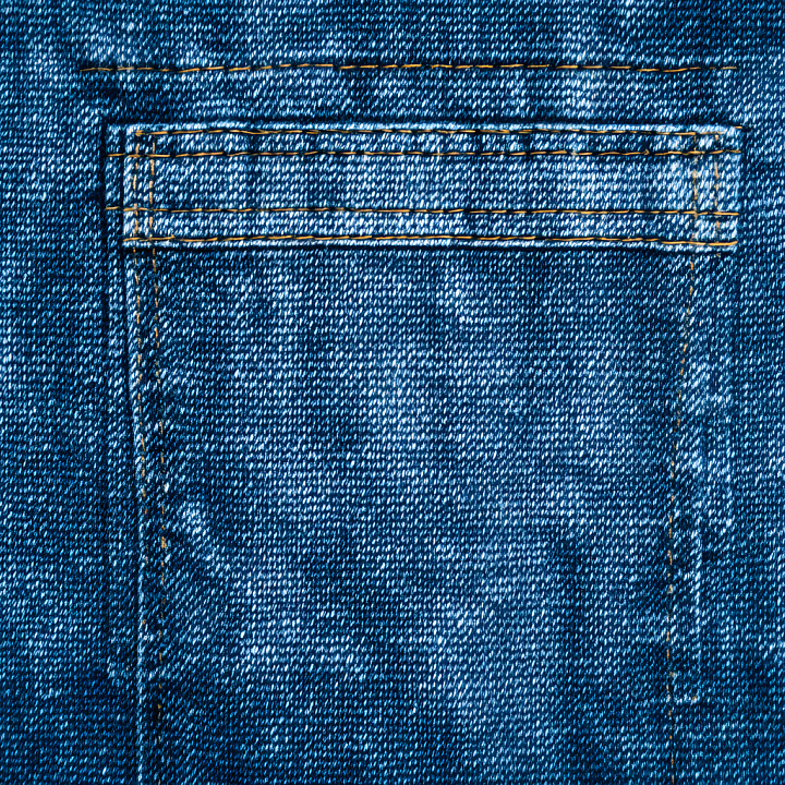 Denim with Realistic Worn Pocket Detailing seamless PBR texture preview
