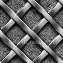seamless Seamless 3D PBR Brushed Steel Metal Lattice Texture with Woven Pattern and Scratches texture 8k free download PBR