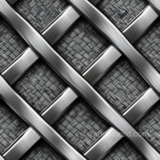 Brushed Steel Metal Lattice Texture with Woven Pattern and Scratches seamless Metal PBR texture