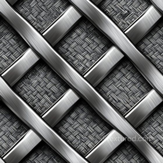 Brushed Steel Metal Lattice Texture with Woven Pattern and Scratches Metal texture preview