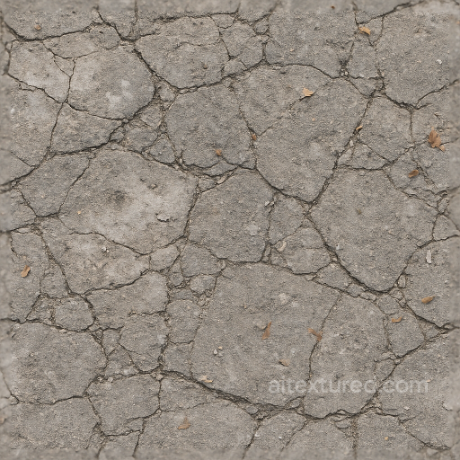 Cracked Asphalt And Broken Concrete With Road Cracks And Surface Corrosion seamless Decals PBR texture