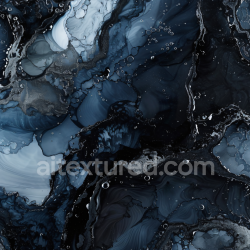 seamless Seamless 3D Alcohol Ink PBR Texture Featuring Dark Blue and Black Fluid Swirls texture 8k free download PBR