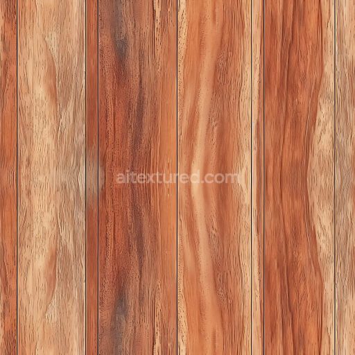 Seamless 3D Natural Teak Wood Planks PBR Texture with Warm Grain Patterns