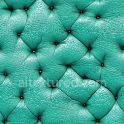 seamless Seamless 3D Quilted Turquoise Leather PBR Texture with Textured Grain and Button Detailing texture 8k free download PBR