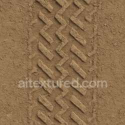 seamless Seamless 3d texture pbr 8k worn tire print on dry soil with diamond tread and soil imprint pattern repeat texture 8k free download PBR