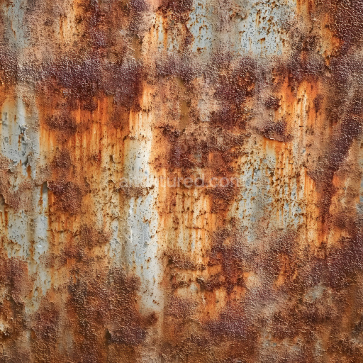 Seamless 3D Rusty Metal PBR Texture Featuring Cracked, Corroded, and Pitted Surface