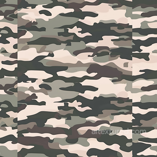 Urban Camouflage PBR Texture with Soft Edge Organic Shapes and Muted Earth Tones seamless Color Camouflage PBR texture