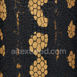 seamless Seamless 3D PBR Texture of Stylized Black and Gold Reptilian Skin with Scaled Pattern texture 8k free download PBR