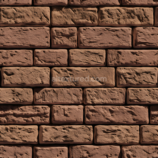 Seamless 3D PBR Texture of Cracked Red Brick Wall with Rough Surface