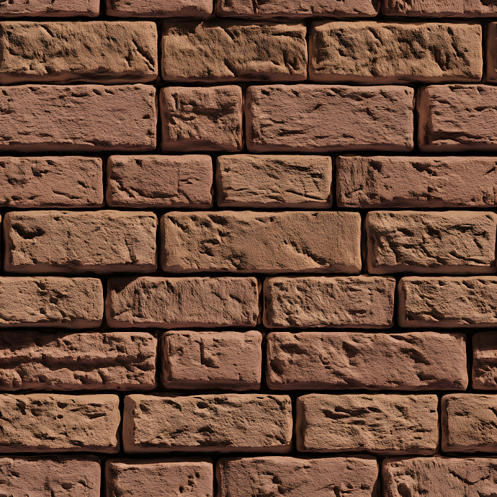 Cracked Red Brick Wall with Rough Surface seamless PBR texture preview