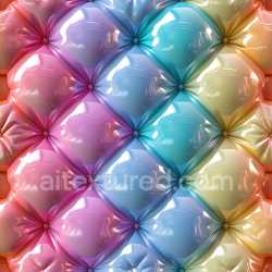 seamless Seamless 3D Inflated Puffy Vinyl Panels PBR Texture in Rainbow Hues texture 8k free download PBR