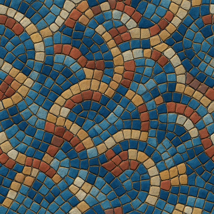 Detailed Mosaic Tile seamless PBR texture preview