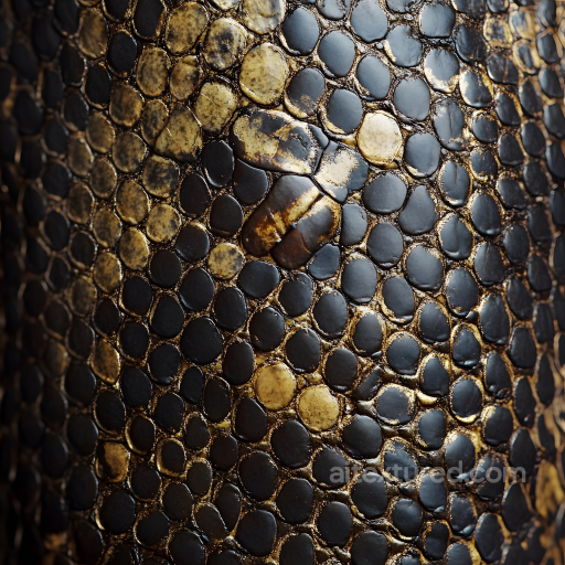 Reptilian Skin Texture Featuring Distinctive Scale Pattern and Glossy Surface seamless Skin PBR texture