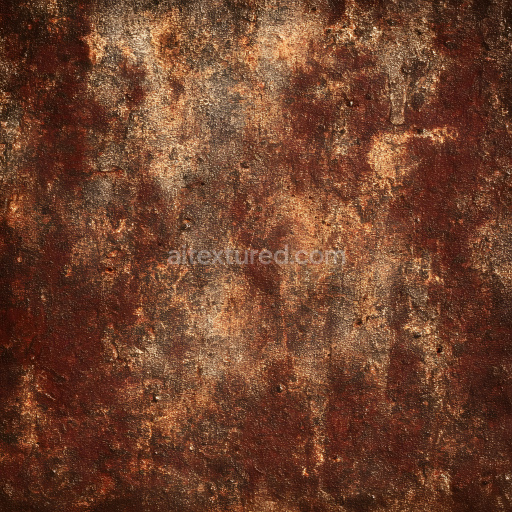 Seamless 3D rusty cracked metal PBR texture with deep corrosion and pitted surface