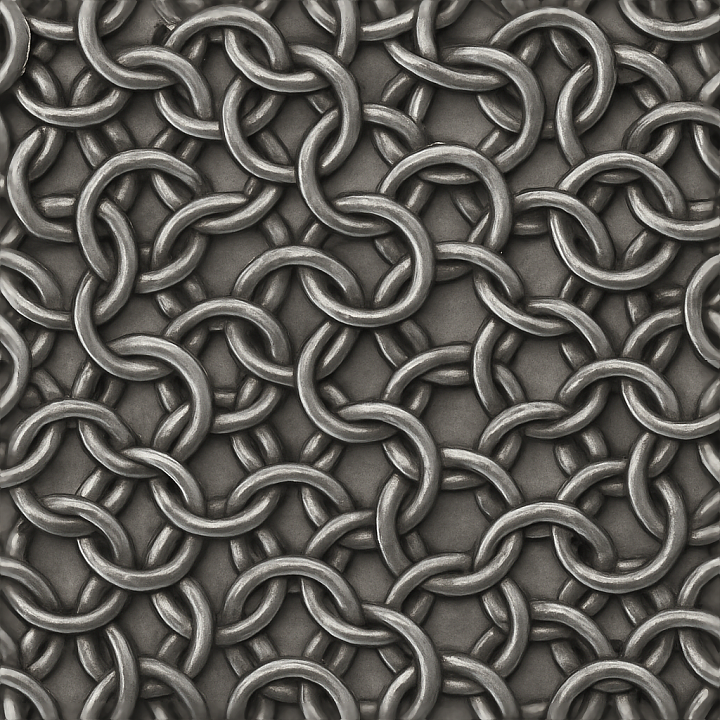 Chainmail With European 4 in 1 Weave And Brushed Steel seamless PBR texture preview