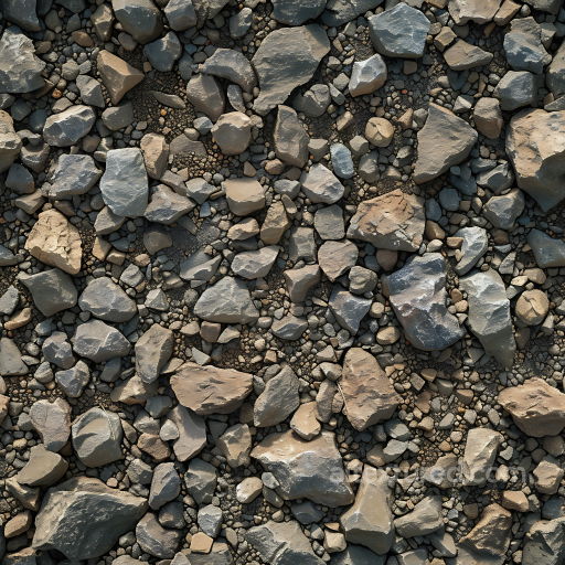 Rocky Ground PBR Texture Featuring Varied Pebbles and Stones in Natural Earth Tones seamless Stone PBR texture