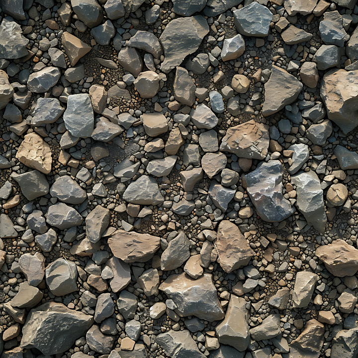 Rocky Ground Featuring Varied Pebbles and Stones in Natural Earth Tones seamless PBR texture preview