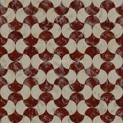 Vintage Marble Floor Texture with Fan-Shaped Pattern | Free PBR