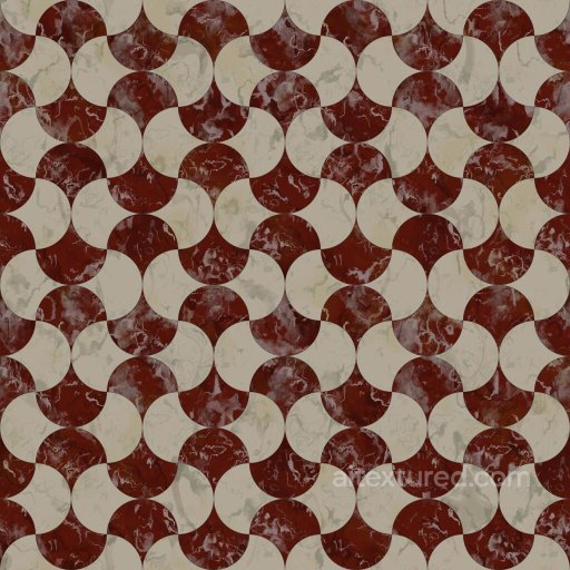 Vintage Marble Floor Texture with Fan-Shaped Pattern | Free PBR seamless Marble PBR texture