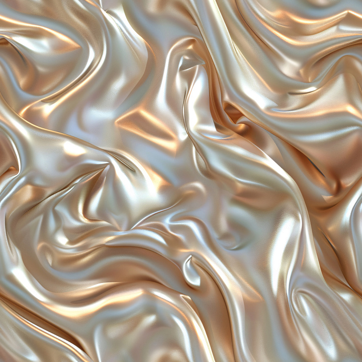 Glossy Satin Fabric with Smooth Reflective Folds seamless PBR texture preview