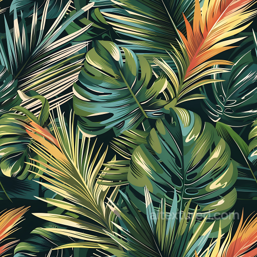 Tropical Jungle Camouflage PBR Texture with Lush Leaf Motifs and Vibrant Greens seamless Color Camouflage PBR texture