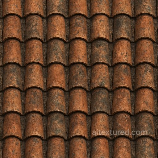 Aged Clay Tiles Seamless Texture seamless Roofing PBR texture