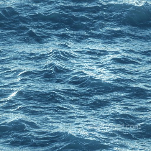 Ocean Surface Water Texture with Realistic Waves and Highlights seamless Water PBR texture