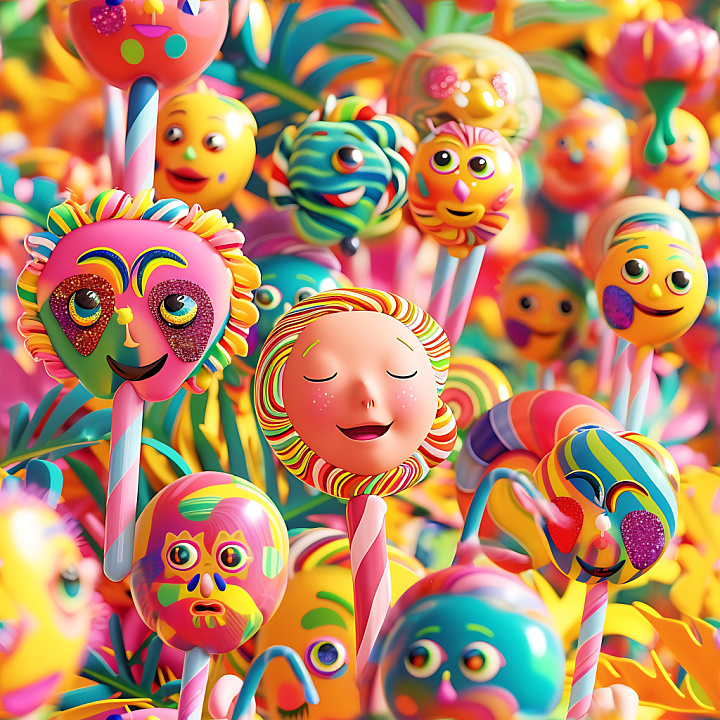 Inflated Vinyl Bubble Panels in Multicolor seamless PBR texture preview