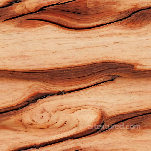 Wood PBR Texture Featuring Natural Knots and Flowing Grain Patterns seamless Wood PBR texture
